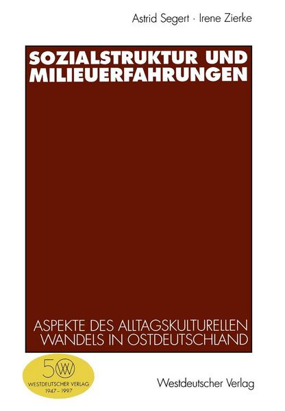 Produktbild: Sozialstruktur und Milieuerfahrungen