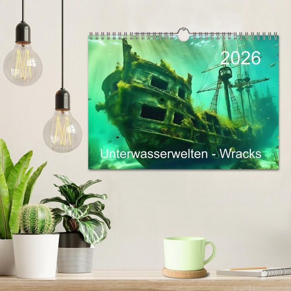 Produktbild: Unterwasserwelt der Wracks 2026 (Wandkalender 2026 DIN A4 quer), CALVENDO Monatskalender