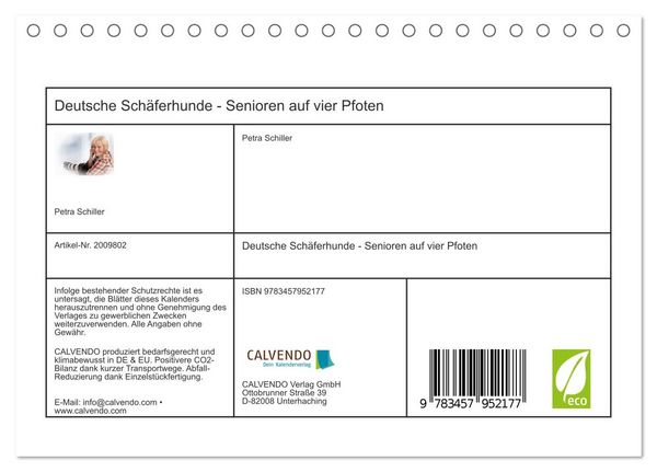 Produktbild: Deutsche Sch&auml;ferhunde - Senioren auf vier Pfoten (Tischkalender 2026 DIN A5 quer), CALVENDO Monatskalender