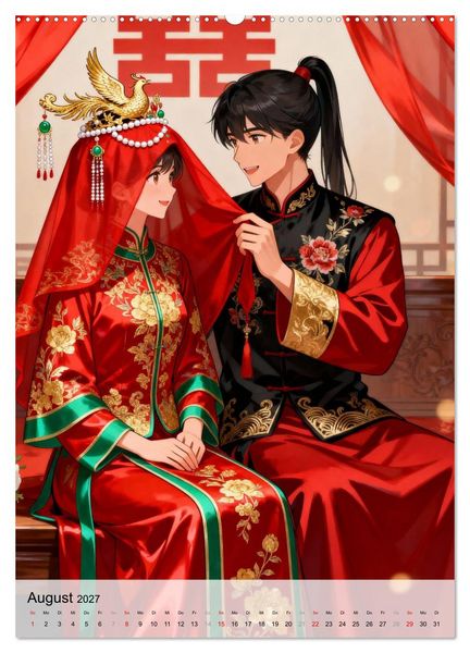 Produktbild: Hanfu und Herzensbande (hochwertiger Premium Wandkalender 2027 DIN A2 hoch), Kunstdruck in Hochglanz