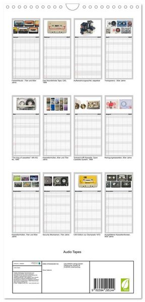 Produktbild: Familienplaner 2027 - Audio Tapes mit 5 Spalten (Wandkalender, 21 x 45 cm) CALVENDO