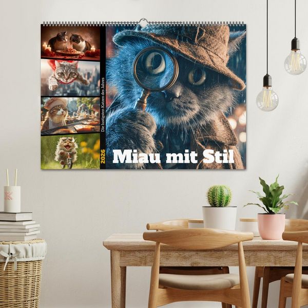 Produktbild: Miau mit Stil (Wandkalender 2026 DIN A2 quer), CALVENDO Monatskalender