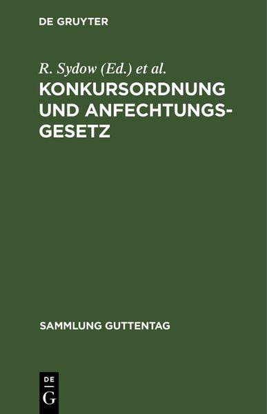 Produktbild: Konkursordnung und Anfechtungsgesetz