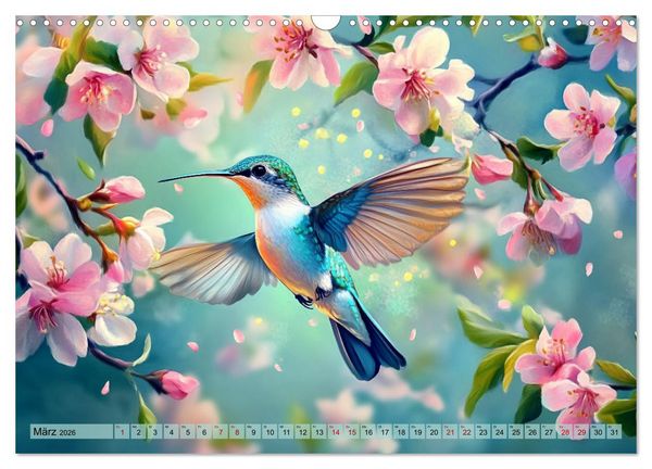 Produktbild: Fliegende Kunstwerke - Kolibris (Wandkalender 2026 DIN A3 quer), CALVENDO Monatskalender