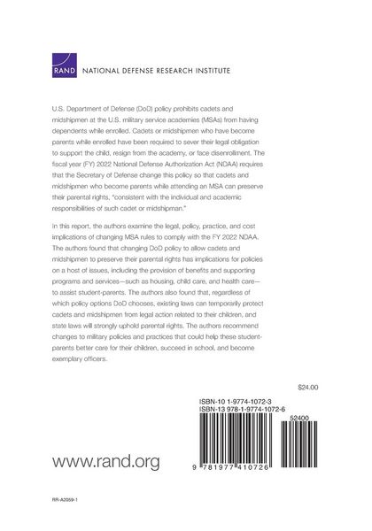 Produktbild: Ensuring Parental Rights of Military Service Academy Cadets and Midshipmen