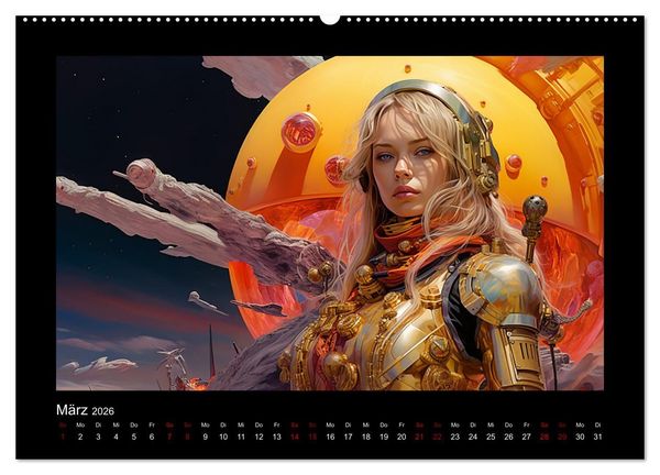 Produktbild: Amazonen im All (hochwertiger Premium Wandkalender 2026 DIN A2 quer), Kunstdruck in Hochglanz
