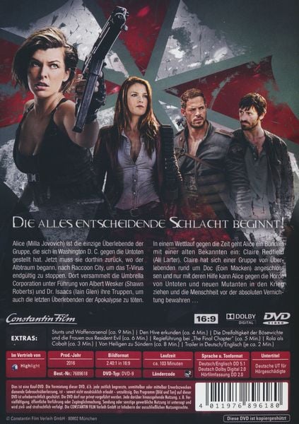 Produktbild: Resident Evil: The Final Chapter