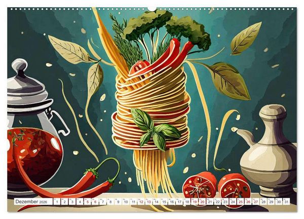 Produktbild: Nudel Varianten (Wandkalender 2026 DIN A2 quer), CALVENDO Monatskalender