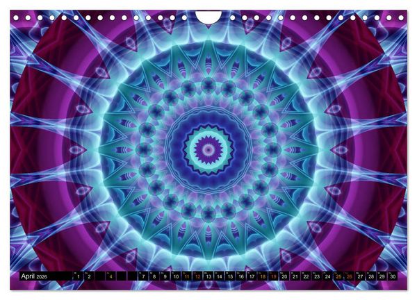 Produktbild: Energie - Mandalas, Spiritualit&auml;t durch die Farbe Lila (Wandkalender 2026 DIN A4 quer), CALVENDO Monatskalender