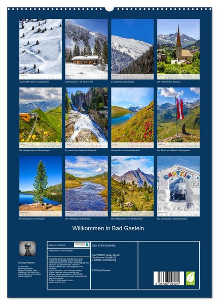 Produktbild: Willkommen in Bad Gastein (hochwertiger Premium Wandkalender 2026 DIN A2 hoch), Kunstdruck in Hochglanz