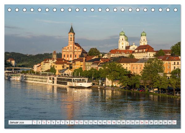 Produktbild: Drei Fl&uuml;sse Stadt Passau (Tischkalender 2026 DIN A5 quer), CALVENDO Monatskalender
