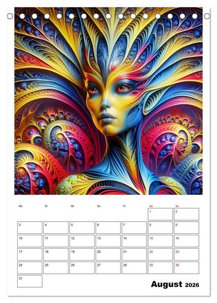 Produktbild: Extraterrestrische Eleganz (Tischkalender 2026 DIN A5 hoch), CALVENDO Monatskalender