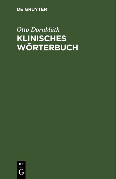 Produktbild: Klinisches W&ouml;rterbuch