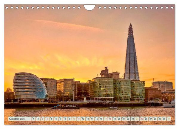 Produktbild: B&uuml;hne frei f&uuml;r London und die Themse (Wandkalender 2026 DIN A4 quer), CALVENDO Monatskalender