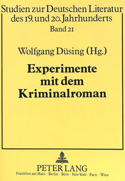 Produktbild: Experimente mit dem Kriminalroman