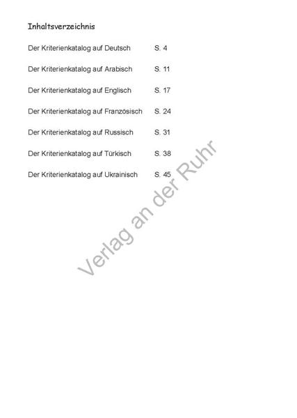 Produktbild: Mehrsprachiger Kriterienkatalog zum Beobachtungsbogen für Kinder von 3 bis 6