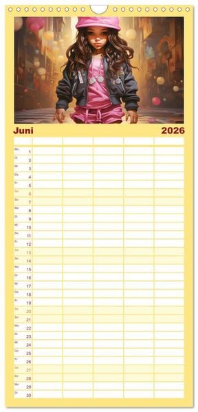 Produktbild: Familienplaner 2026 - Hip Hop Kids. Ein Jahr voller Style und Groove mit 5 Spalten (Wandkalender, 21 x 45 cm) CALVENDO