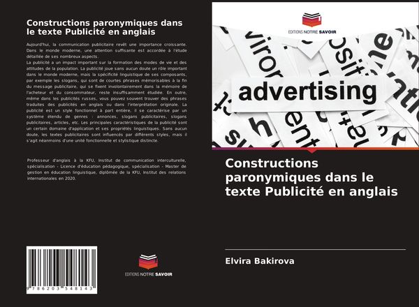 Produktbild: Constructions paronymiques dans le texte Publicit&eacute; en anglais
