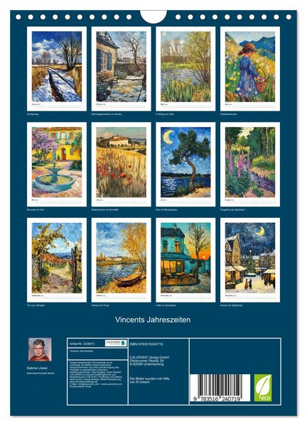 Produktbild: Vincents Jahreszeiten (Wandkalender 2026 DIN A4 hoch), CALVENDO Monatskalender
