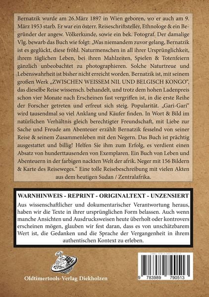 Produktbild: GARI-GARI LEBEN UND ABENTEUER BEI DEN NEGERN ZWISCHEN NIL UND KONGO