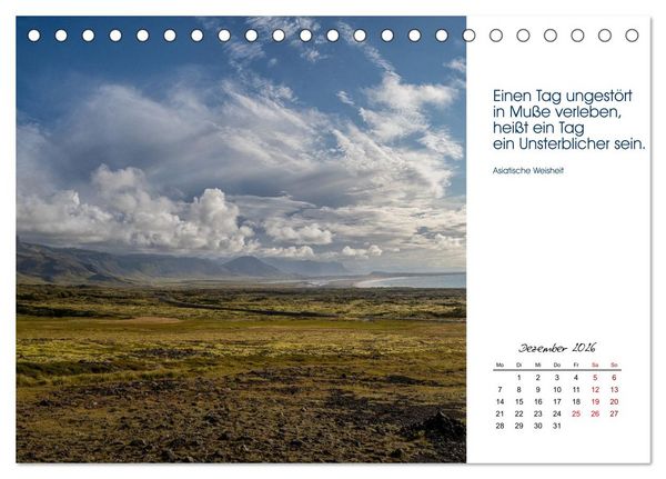 Produktbild: Insel der Elemente &ndash; Island in Bildern und Gedanken (Tischkalender 2026 DIN A5 quer), CALVENDO Monatskalender