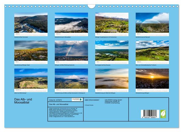 Produktbild: Das Alb- und Moosalbtal (Wandkalender 2026 DIN A3 quer), CALVENDO Monatskalender