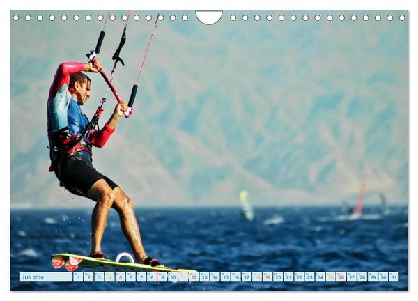 Produktbild: Kitesurfen - Wasser, Wind und coole Typen (Wandkalender 2026 DIN A4 quer), CALVENDO Monatskalender