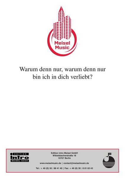 Produktbild: Warum denn nur, warum denn nur bin ich in dich verliebt?