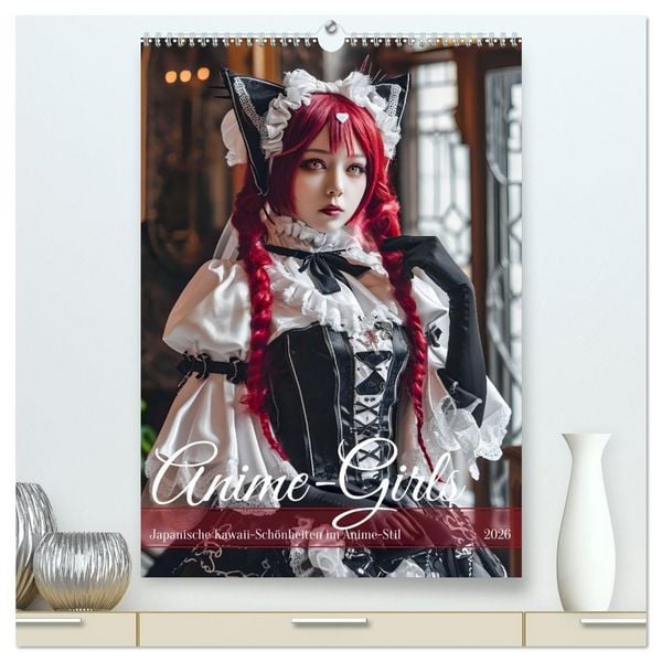 Produktbild: Anime-Girls - Japanische Kawaii-Sch&ouml;nheiten im Anime-Stil (hochwertiger Premium Wandkalender 2026 DIN A2 hoch), Kunstdruck in Hochglanz