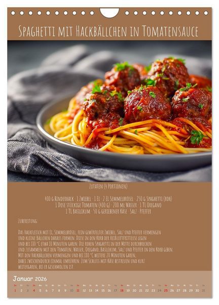 Produktbild: REZEPTE - Kochen in der Hei&szlig;luftfritteuse (Wandkalender 2026 DIN A4 hoch), CALVENDO Monatskalender
