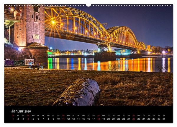 Produktbild: K&ouml;ln Impressionen bei Nacht (Wandkalender 2026 DIN A2 quer), CALVENDO Monatskalender