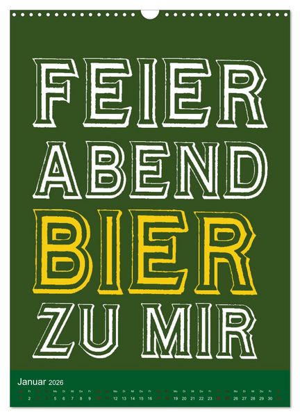 Produktbild: BIER Wandkalender -Trinken mit Stil (Wandkalender 2026 DIN A3 hoch), CALVENDO Monatskalender