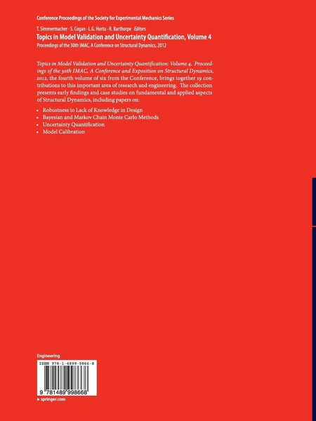 Produktbild: Topics in Model Validation and Uncertainty Quantification, Volume 4