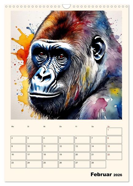 Produktbild: Schimpansen & Gorillas (Wandkalender 2026 DIN A3 hoch), CALVENDO Monatskalender