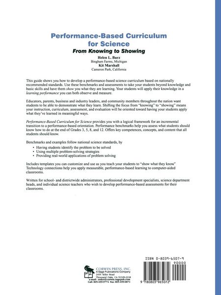 Produktbild: Performance-Based Curriculum for Science