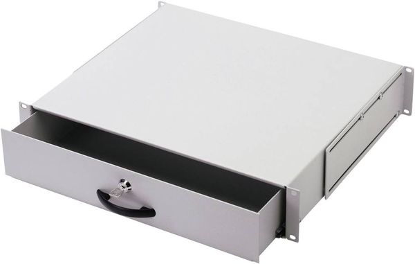 Digitus DN-19 KEY-2U 19 Zoll Tastatureinschub & Dokumentenablage 2 HE Ausziehbar, Geschlossen Grau