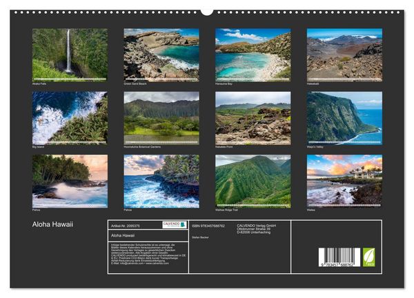 Produktbild: Aloha Hawaii (hochwertiger Premium Wandkalender 2026 DIN A2 quer), Kunstdruck in Hochglanz