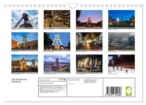 Produktbild: Die Zechen im Ruhrpott (Wandkalender 2026 DIN A4 quer), CALVENDO Monatskalender