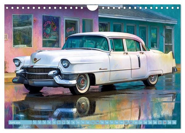 Produktbild: Amerikas rollende Legenden &ndash; Retro-Design trifft Nostalgie (Wandkalender 2026 DIN A4 quer), CALVENDO Monatskalender