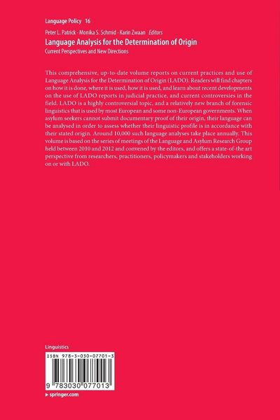 Produktbild: Language Analysis for the Determination of Origin