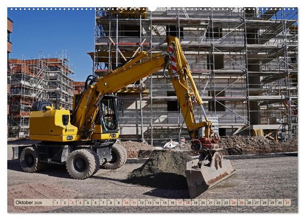 Produktbild: Bagger im Einsatz (Wandkalender 2026 DIN A2 quer), CALVENDO Monatskalender