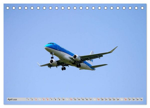 Produktbild: Flugzeuge - Starts und Landeanfl&uuml;ge (Tischkalender 2026 DIN A5 quer), CALVENDO Monatskalender