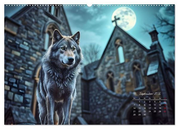 Produktbild: Schattenkuss - Tiere in den Armen der Nacht (hochwertiger Premium Wandkalender 2026 DIN A2 quer), Kunstdruck in Hochglanz