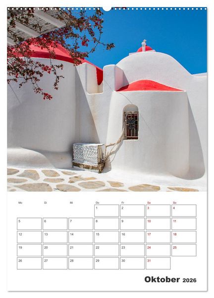 Produktbild: Stadt Mykonos - Reiseplaner (Wandkalender 2026 DIN A2 hoch), CALVENDO Monatskalender