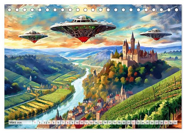 Produktbild: Besuch von einem anderen Stern (Tischkalender 2026 DIN A5 quer), CALVENDO Monatskalender