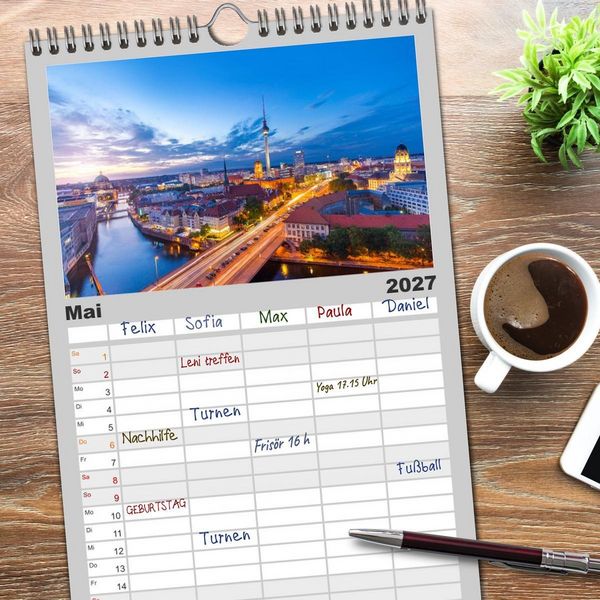Produktbild: Familienplaner 2027 - SOMMER IN BERLIN mit 5 Spalten (Wandkalender, 21 x 45 cm) CALVENDO