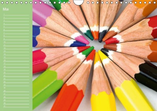 Produktbild: Die bunte Welt der Stifte - Geburtstagskalender (Wandkalender immerw&auml;hrend DIN A4 quer)
