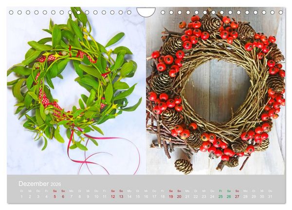Produktbild: Mit eigenen Kranzarrangements durch das Jahr (Wandkalender 2026 DIN A4 quer), CALVENDO Monatskalender