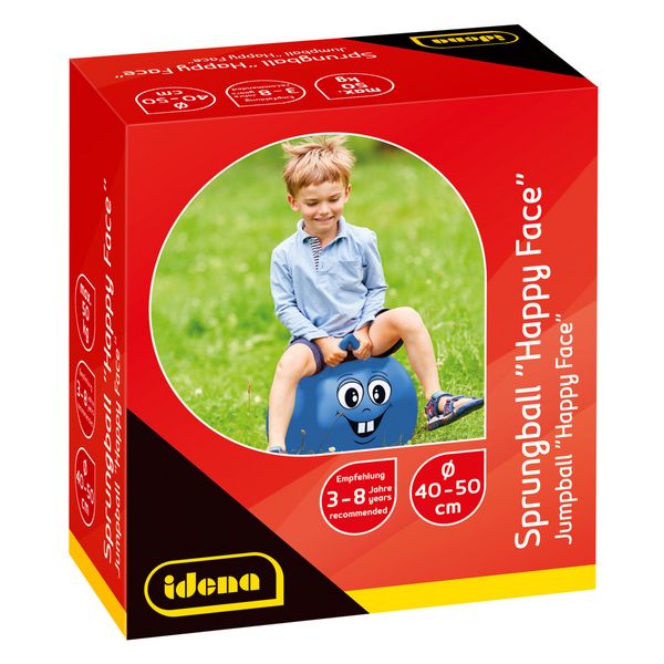 Produktbild: Idena Sprungball Happy Face blau &Oslash;45-50cm