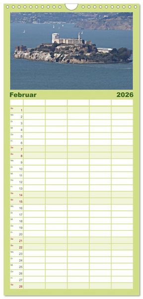 Produktbild: Familienplaner 2026 - San Francisco Westk&uuml;ste USA mit 5 Spalten (Wandkalender, 21 x 45 cm) CALVENDO
